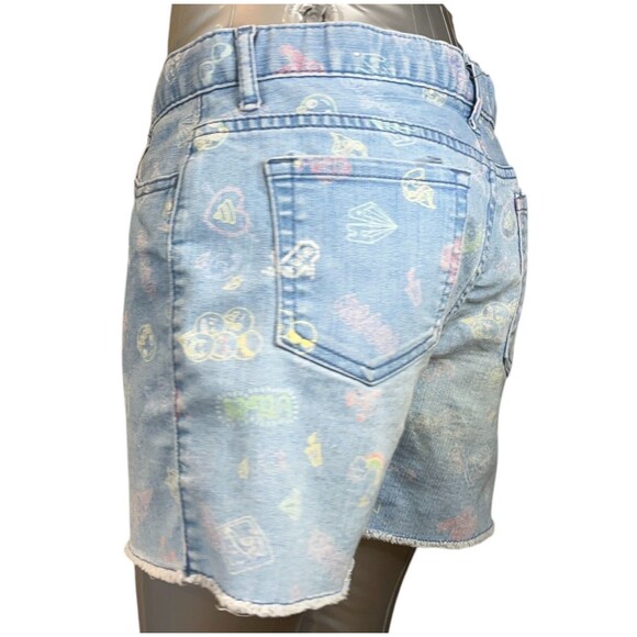The Children's Place Shorts Girls 14 Blue Printed Stretch Adjust. Waist (W28 L2) - Picture 5 of 9